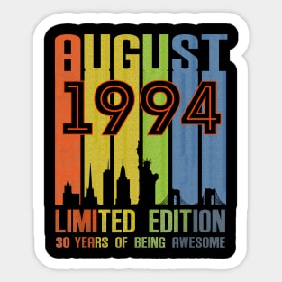 August 1994 30 Years Of Being Awesome Limited Edition Sticker